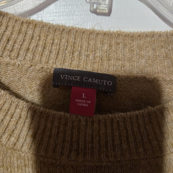 Vince Camuto Latte Heather Sweater Heart Women’s Large Brown Pullover - Picture 4 of 6